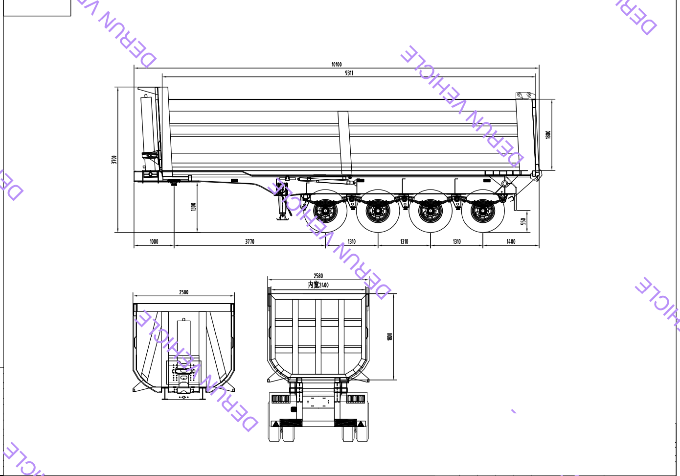 achterste semi -trailer