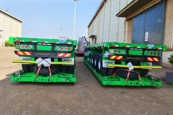 Derun 4 eenheden Tri-Axle Cargo Dropside Semi Trailer is naar Algerije gestuurd