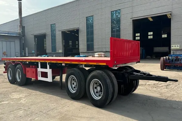 4 Axle Flatbed Drawbar volledige trailer met Dolly wordt naar Nigeria gestuurd