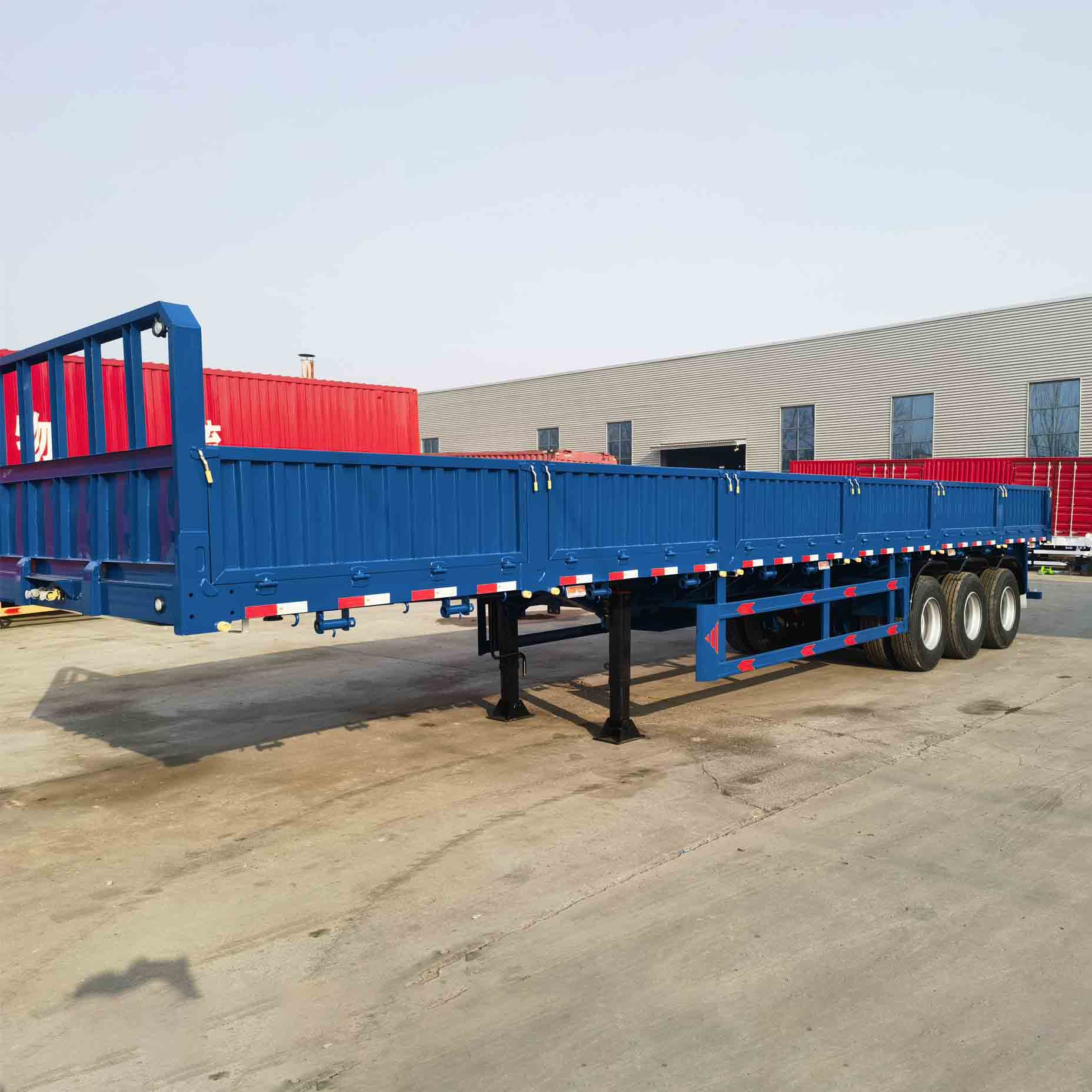 Derun Drie-as dropside semi-trailer ontworpen voor Algerije